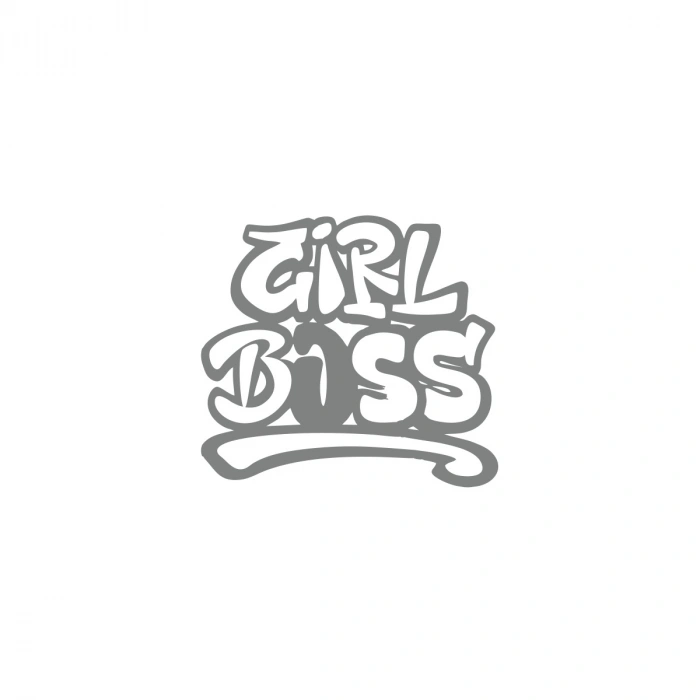 Girl Boss Sticker 17x17 Cm Gri