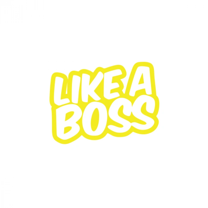 Like a Boss Sticker 17x17 Cm Sarı