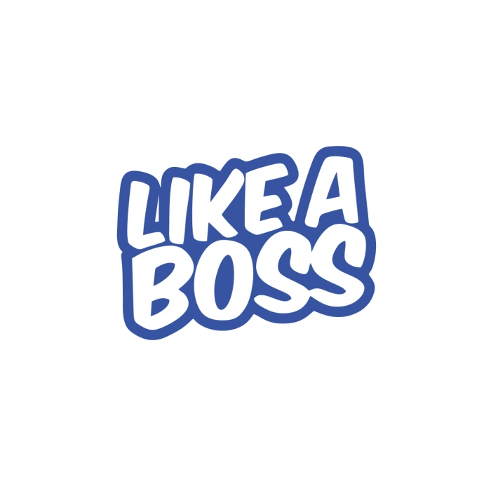 Like a Boss Sticker 17x17 Cm Mavi
