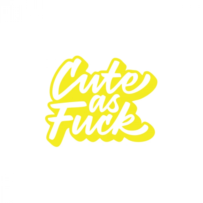 Cute as F*uck Sticker 17x17 Cm Sarı