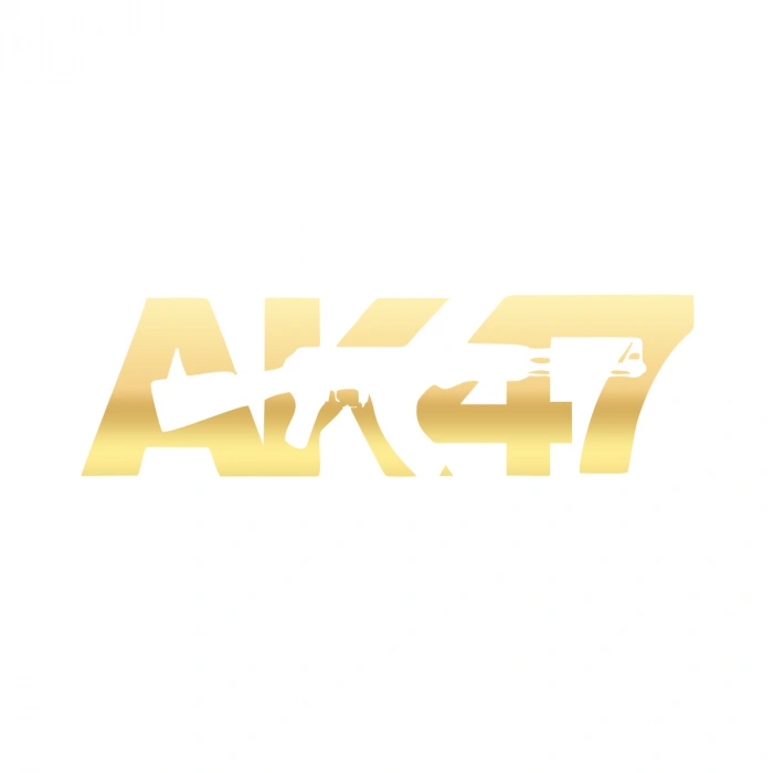 ak47 sticker 17x17 Cm Gold