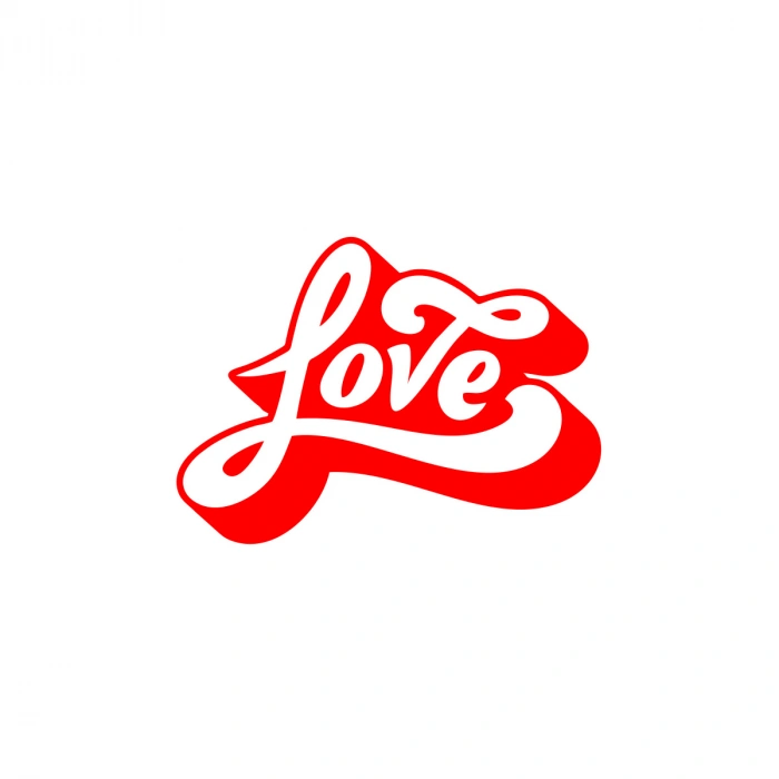 Love Sticker 17x17 Cm Kırmızı