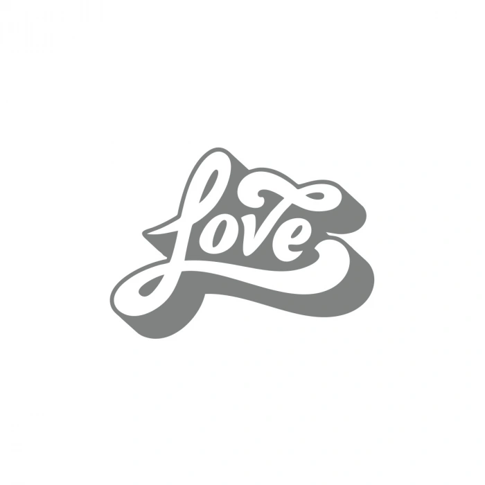Love Sticker 17x17 Cm Gri