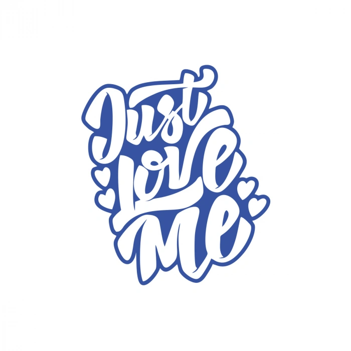 Just Love Me Sticker 17x17 Cm Mavi