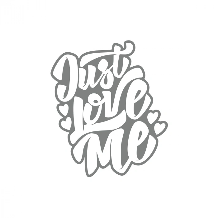 Just Love Me Sticker 17x17 Cm Gri