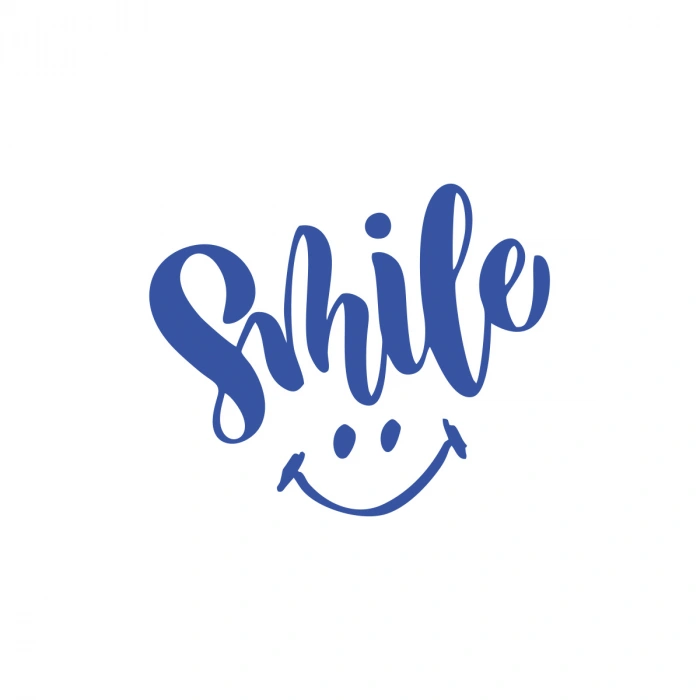 Smile Sticker  17x17 Cm Mavi
