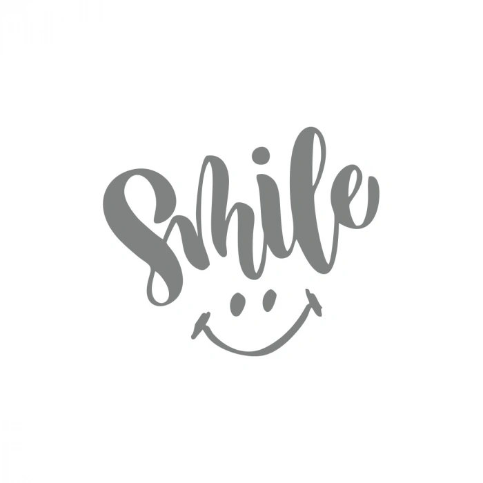 Smile Sticker  17x17 Cm Gri
