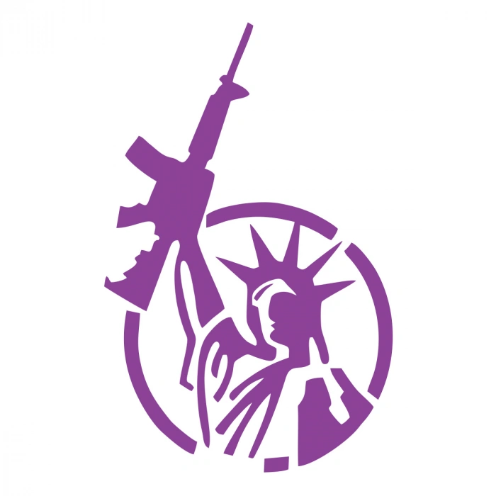 Özgürlük Heykeli Silahlı 17x17 Cm Mor