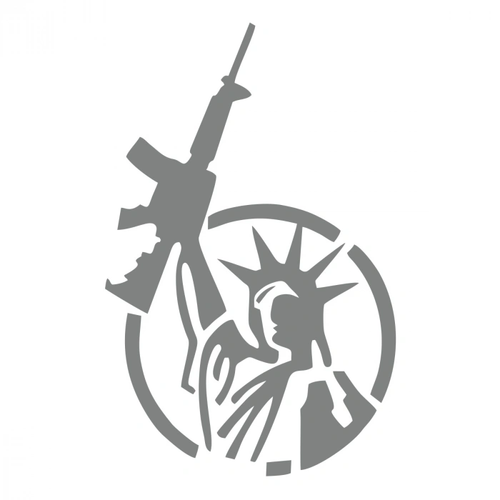Özgürlük Heykeli Silahlı 17x17 Cm Gri