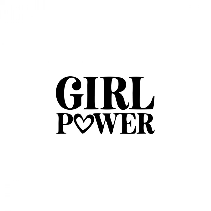 Girl Power Sticker 17x17 Cm Siyah