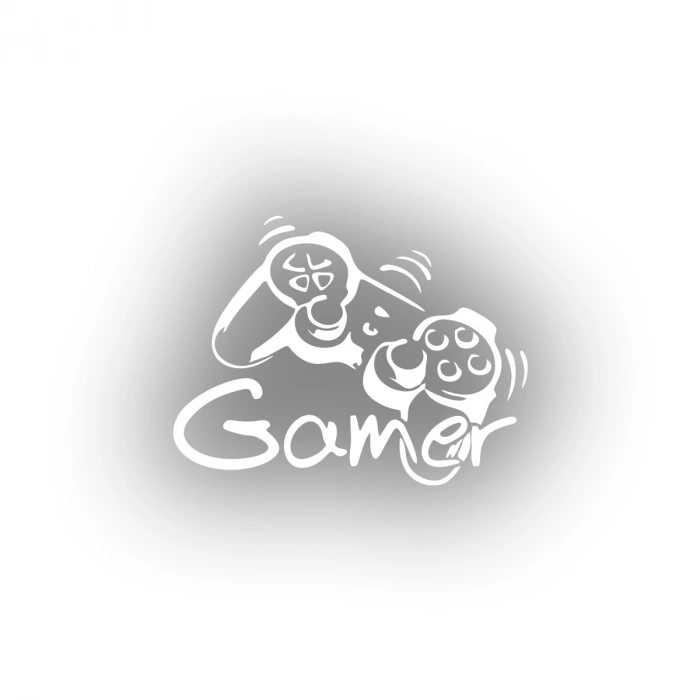 Gamer Sticker 17x17 Cm Beyaz
