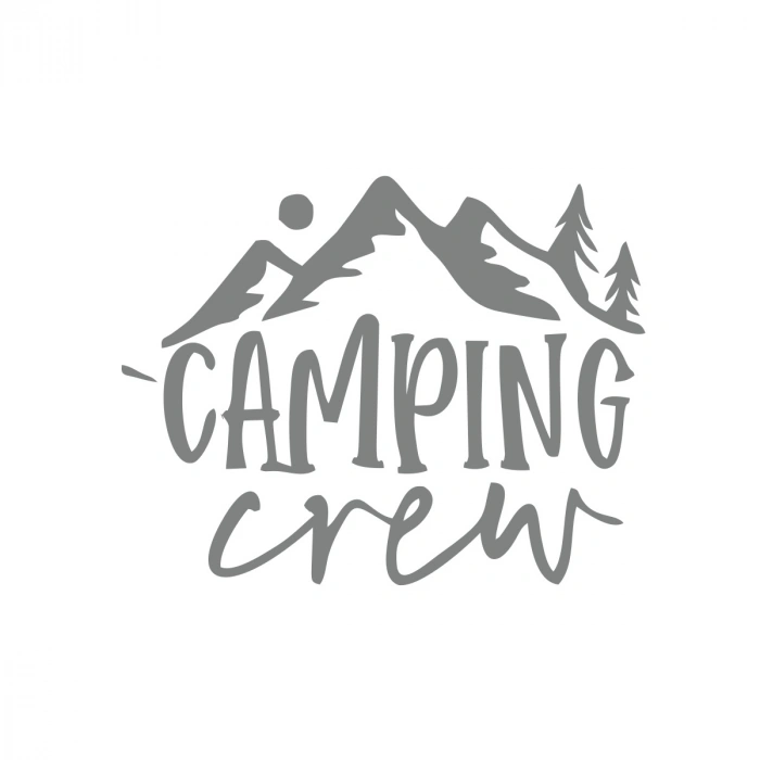 Camping Crew Sticker 17x17 Cm Gri