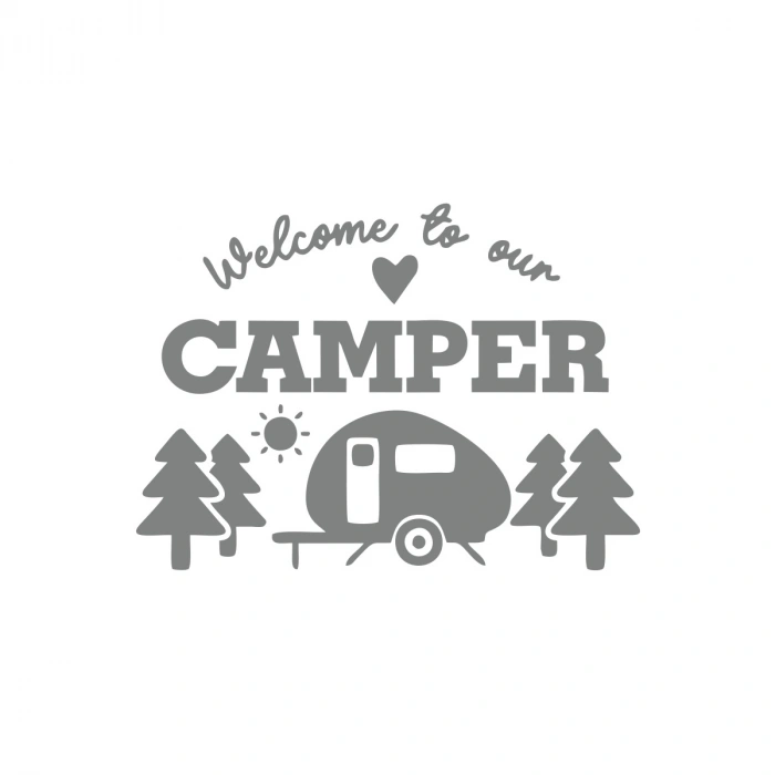 Camper Sticker 17x17 Cm Gri