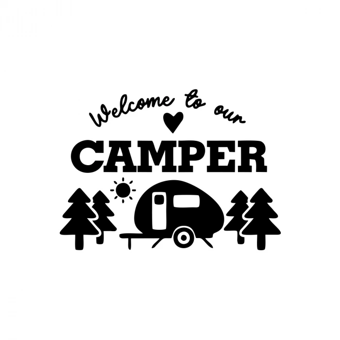 Camper Sticker 17x17 Cm Siyah