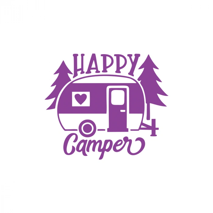 Happy Camper Sticker 17x17 Cm Mor