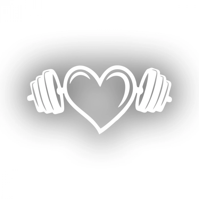 Love GYM Sticker 17x17 Cm Beyaz