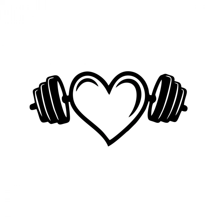 Love GYM Sticker 17x17 Cm Siyah