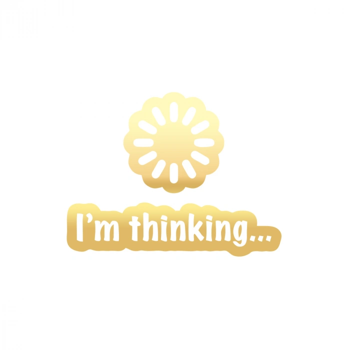 İm Thinking Sticker 17x17 Cm Gold