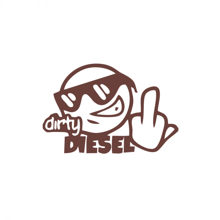 Dirty Diesel Sitcker 17x17 Cm Kahverengi
