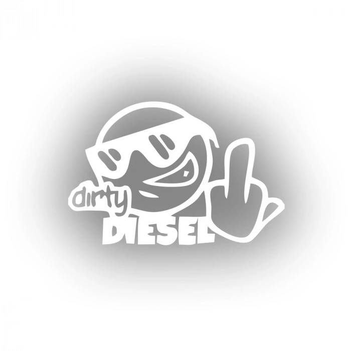 Dirty Diesel Sitcker 17x17 Cm Beyaz
