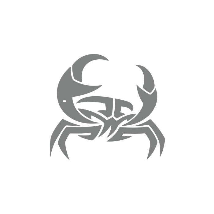 Yengeç Sticker 17x17 Cm Gri