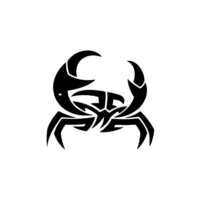 Yengeç Sticker 17x17 Cm Siyah