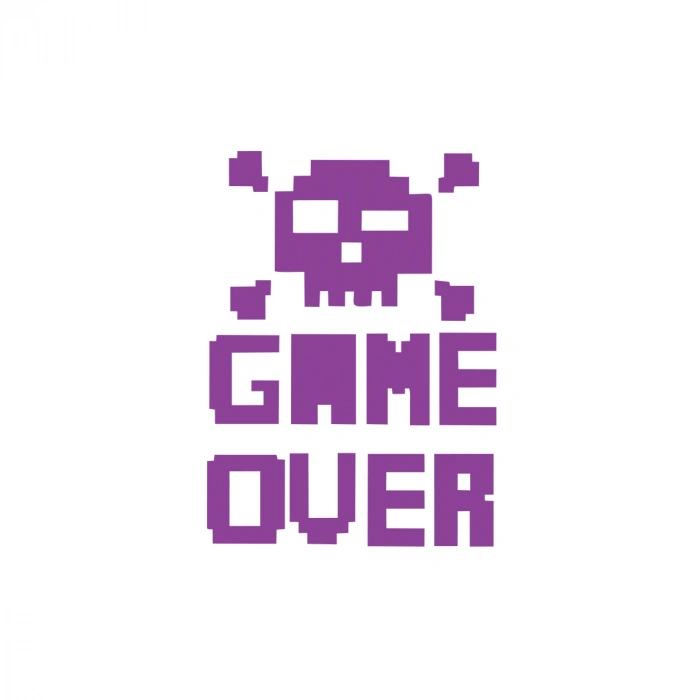 Game Over Sticker 17x17 Cm Mor