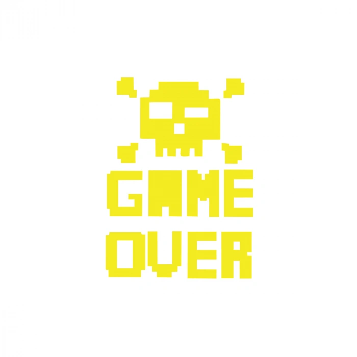 Game Over Sticker 17x17 Cm Sarı