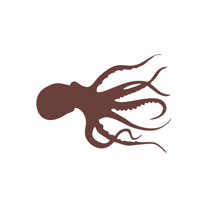 Ahtapot Sticker 17x17 Cm Kahverengi