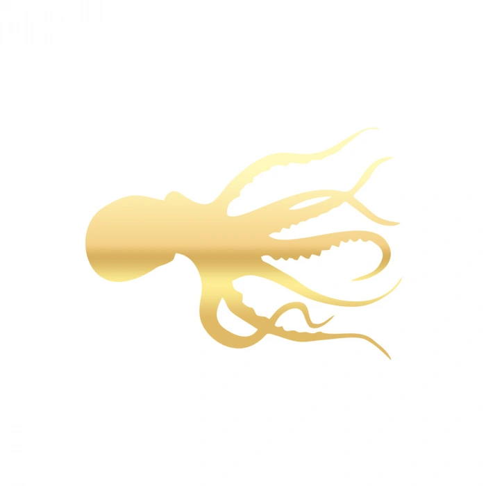 Ahtapot Sticker 17x17 Cm Gold