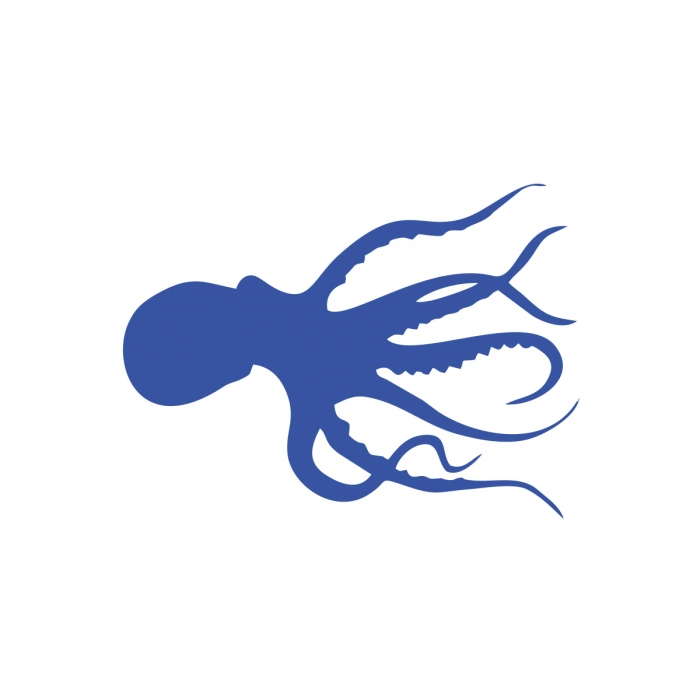 Ahtapot Sticker 17x17 Cm Mavi