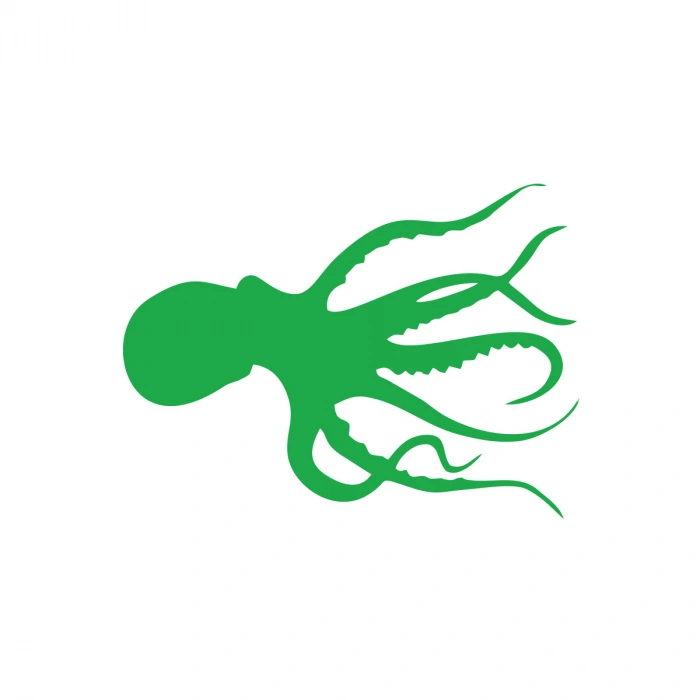 Ahtapot Sticker 17x17 Cm Yeşil