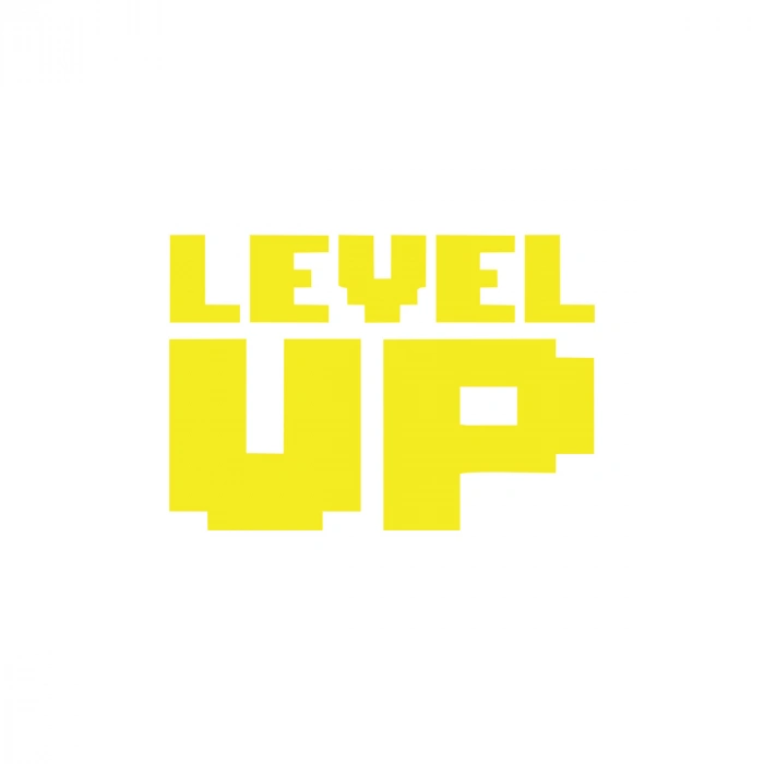 Level Up Sticker 17x17 Cm Sarı