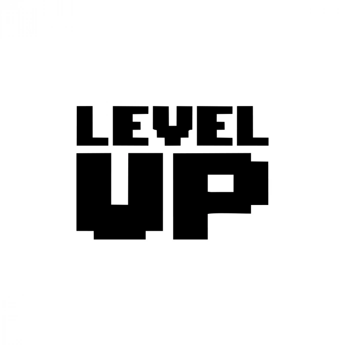 Level Up Sticker 17x17 Cm Siyah
