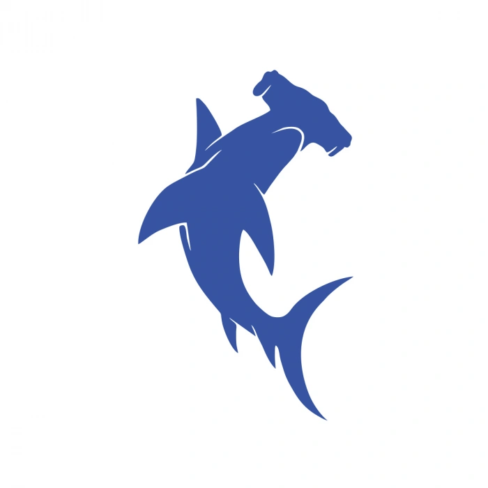 Çekiç Köpek Balığı Sticker 17x17 Cm Mavi