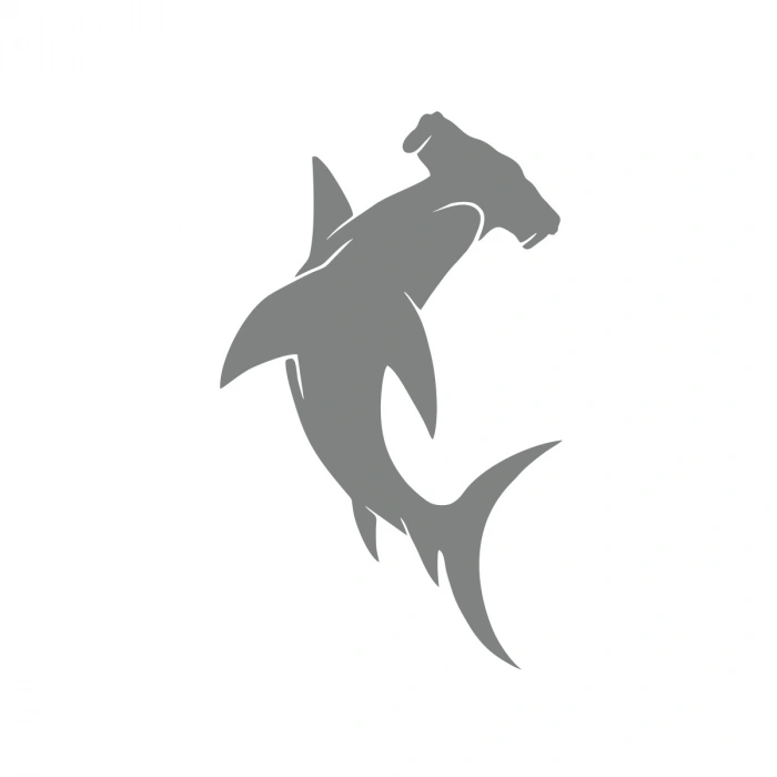 Çekiç Köpek Balığı Sticker 17x17 Cm Gri