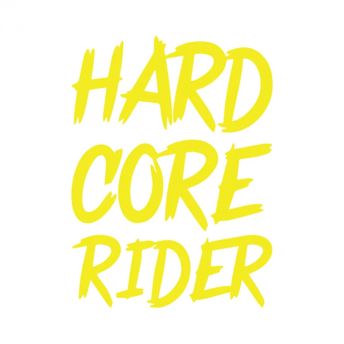 Hard Core Rider Sticker 17x17 Cm Sarı