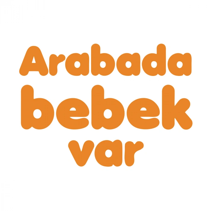 Arabada Bebek Var Sticker 17x17 Cm Turuncu