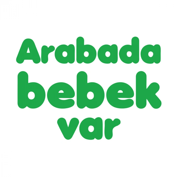 Arabada Bebek Var Sticker 17x17 Cm Yeşil