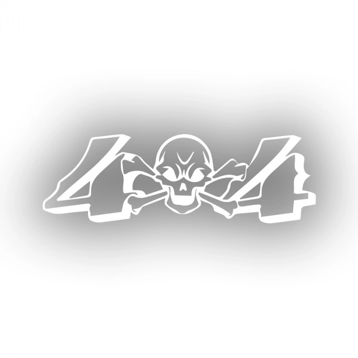 4x4 Kurukafa Sticker 17x17 Cm Beyaz