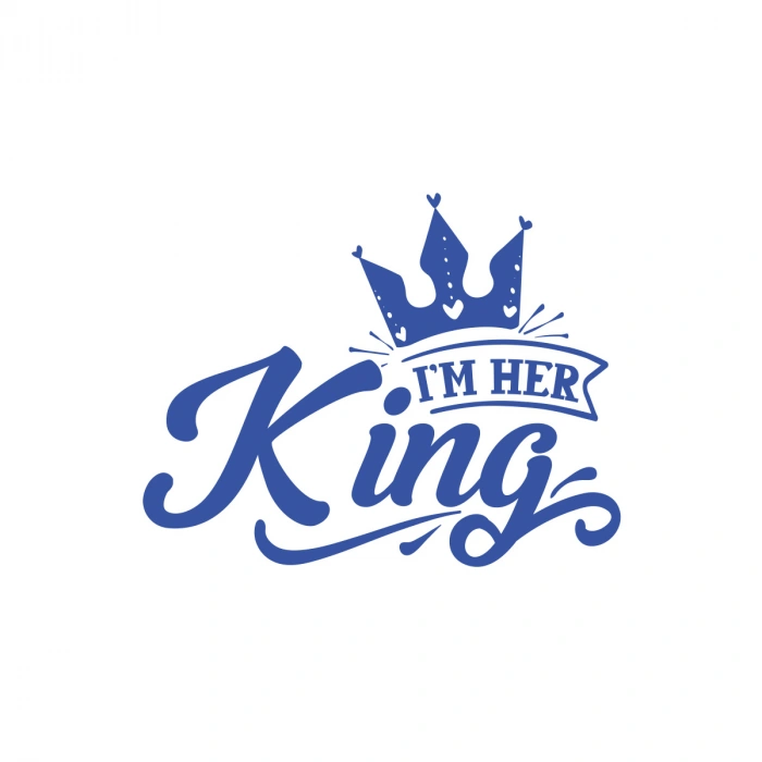 İm Her King Sticker 17x17 Cm Mavi