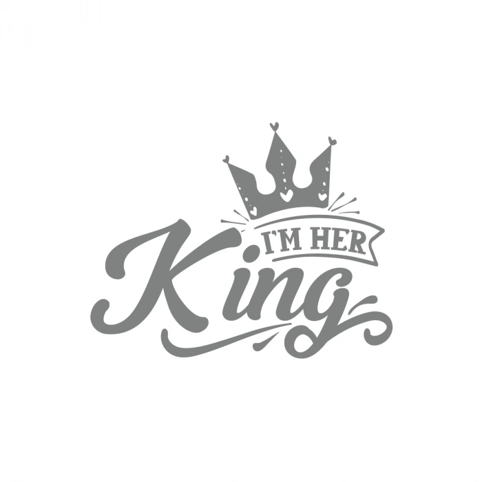 İm Her King Sticker 17x17 Cm Gri