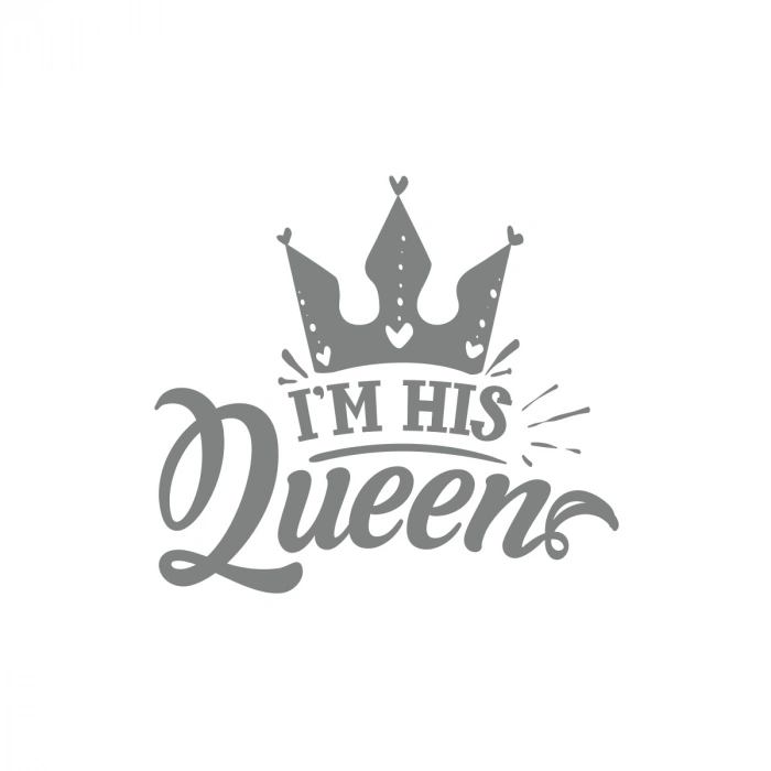 İm His Queen Sticker 17x17 Cm Gri