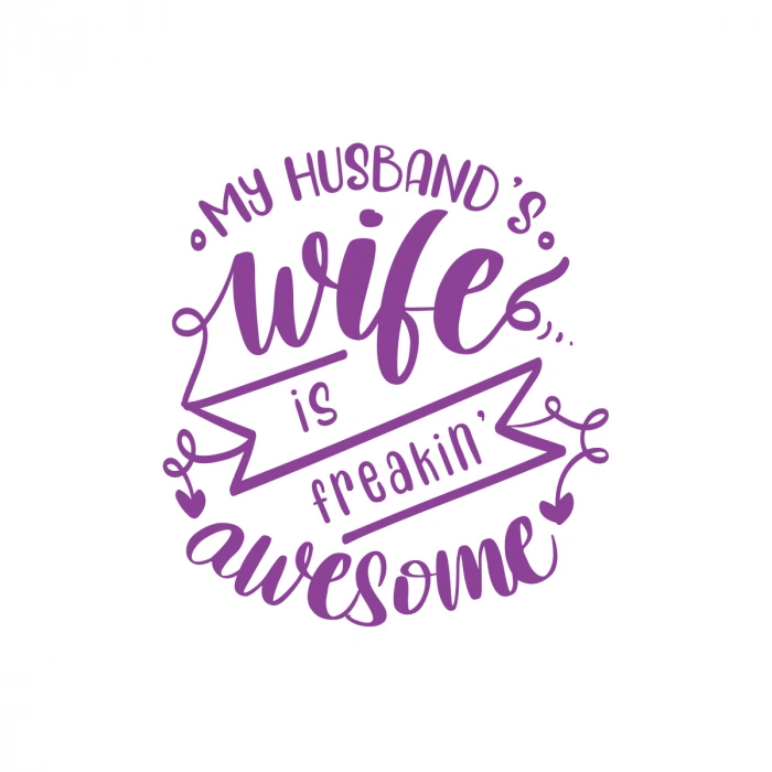 My Husband Wife Awesome Sticker 17x17 Cm Mor