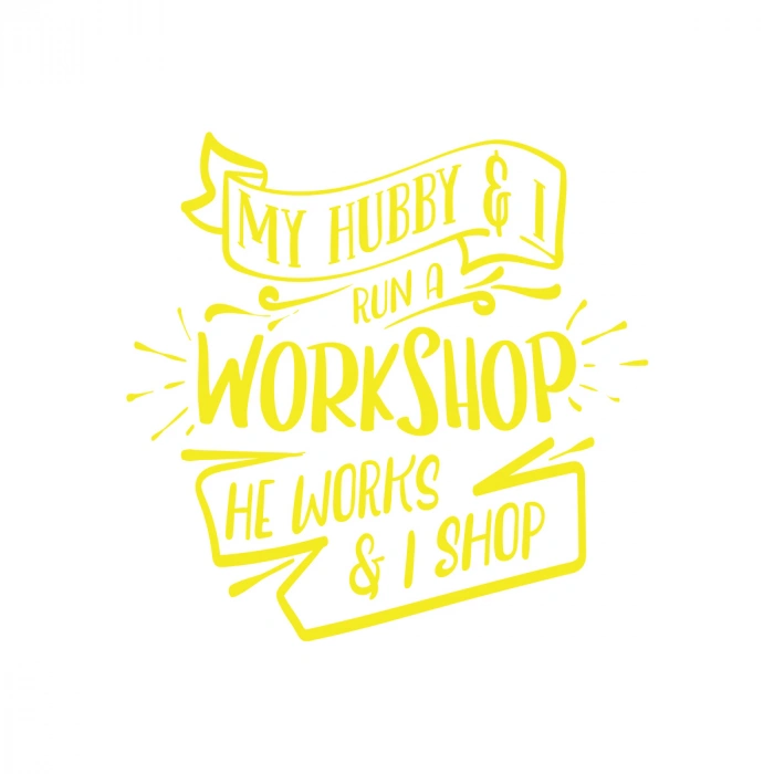 Workshhop Sticker 17x17 Cm Sarı