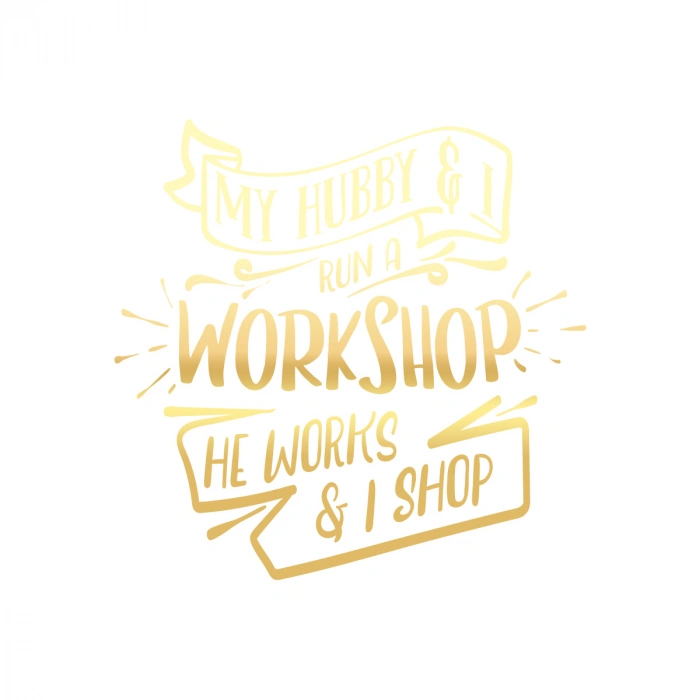 Workshhop Sticker 17x17 Cm Gold