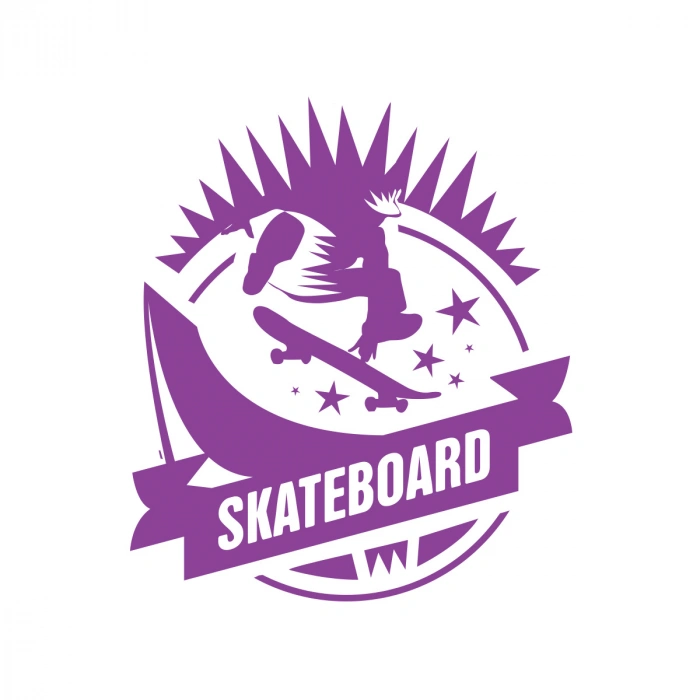 Skate Board Sticker 17x17 Cm Mor