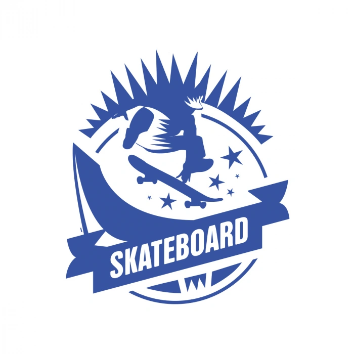 Skate Board Sticker 17x17 Cm Mavi