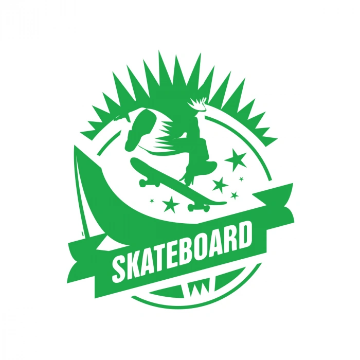Skate Board Sticker 17x17 Cm Yeşil
