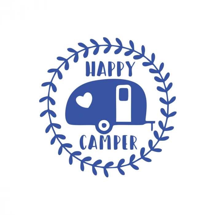 Happy Campers Sticker 17x17 Cm Mavi